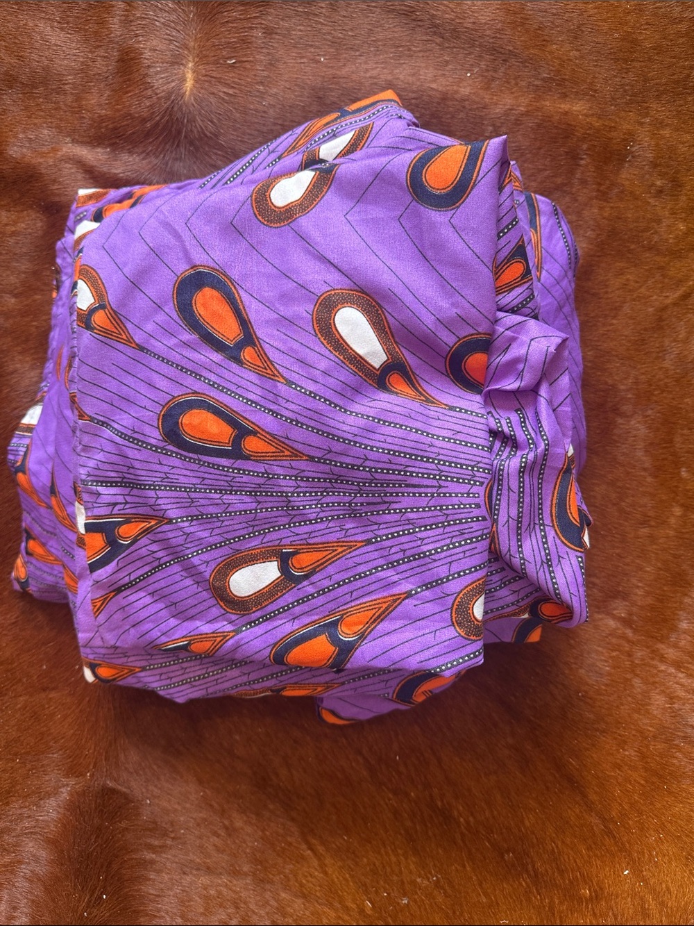 Purple & Orange African Printed King Sheet Set